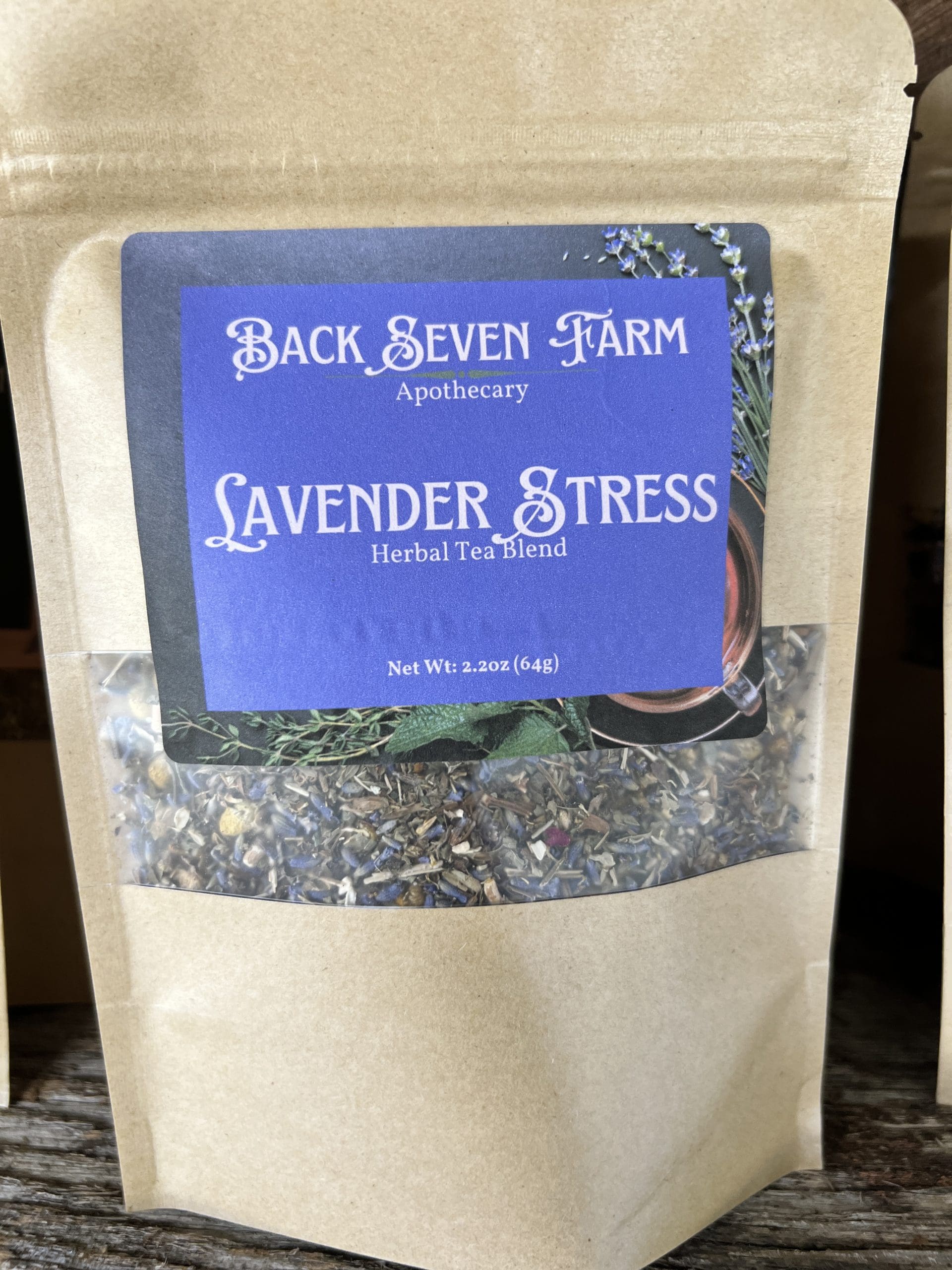 Lavender Stress Herbal Tea Back Seven Farm